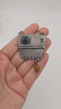 Load and play video in Gallery viewer, Textured Teal Moss and Orange Kyanite Necklace