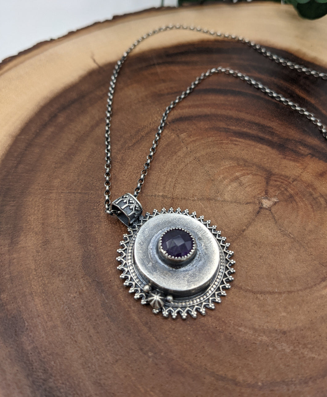 Amethyst Hollow Form Necklace